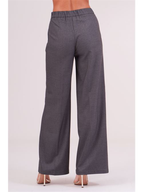 Pantalone palazzo gessato Luckylu Milano | PA80PNGREY